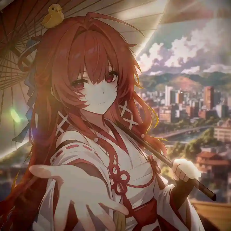 4k和服壁纸 - 夕阳 - 逆光 - 龙族「哲风壁纸」
