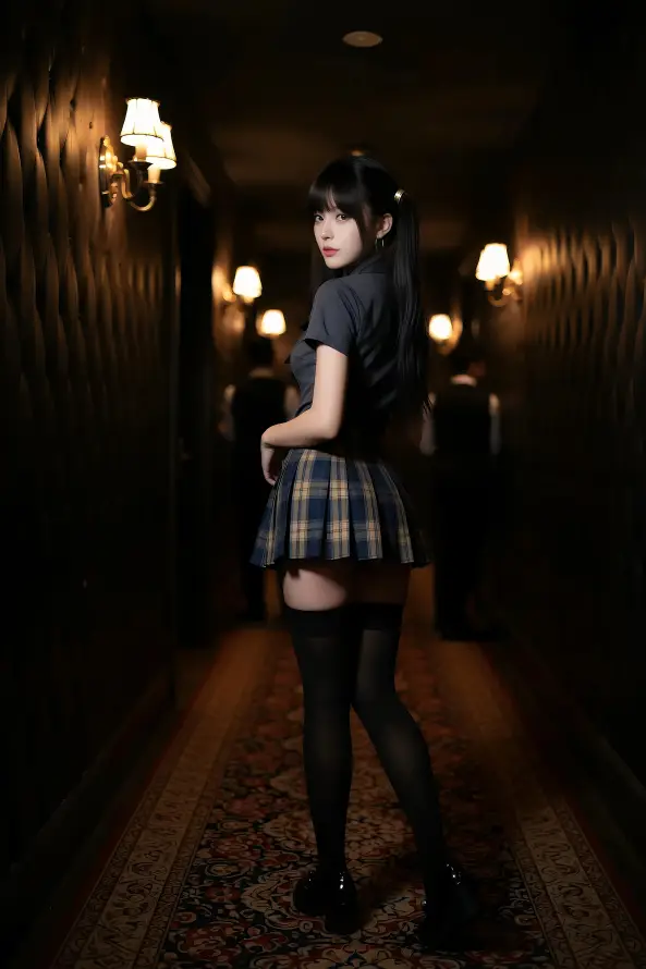 4k回头壁纸 - 壁灯 - 暖光 - 美女「哲风壁纸」