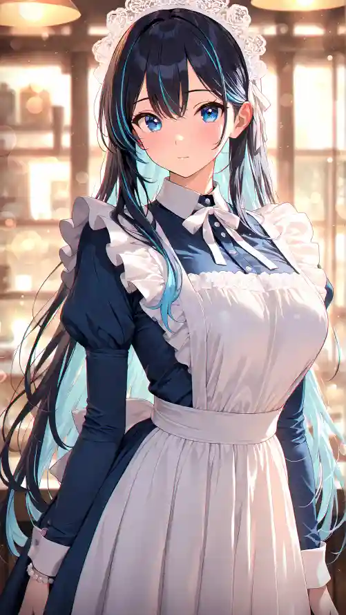 4k少女壁纸 - 暖光 - 咖啡馆 - 女仆装「哲风壁纸」