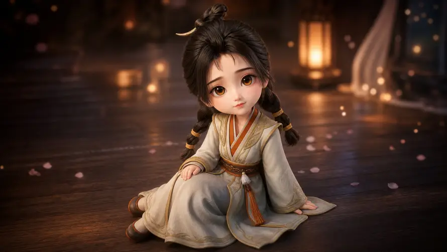 4kQ版壁纸 - 仙侠 - 可爱 - 坐姿「哲风壁纸」