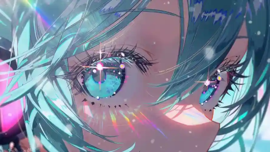 3k二次元壁纸-动漫少女 - 彩虹光效-日系插画「哲风壁纸」
