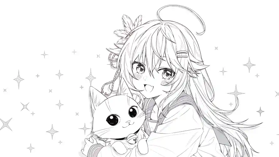 3k发饰壁纸-少女 - 插画-星星「哲风壁纸」
