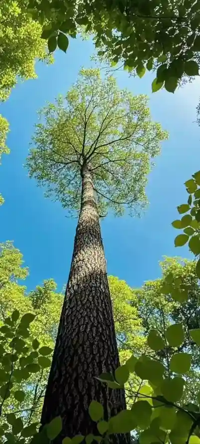 4k仰拍壁纸 - 树 - 晴空 - 树干「哲风壁纸」