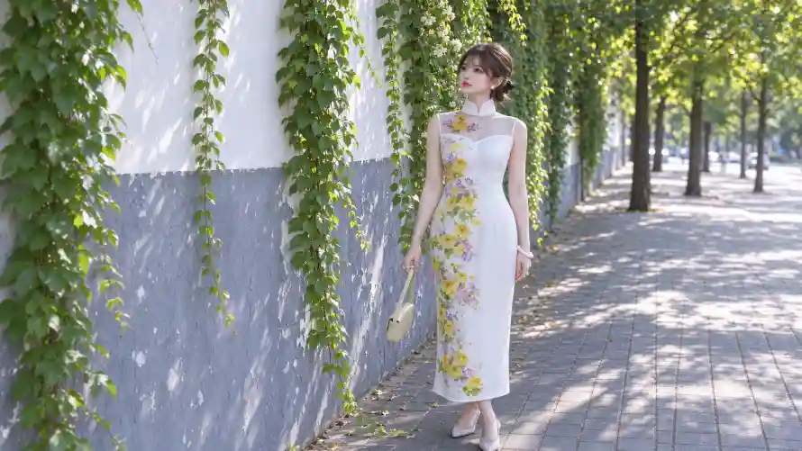 4k旗袍壁纸 - 绿树 - 美女 - 街拍「哲风壁纸」 4k旗袍壁纸 - 绿树 - 美女 - 街拍「哲风壁纸」