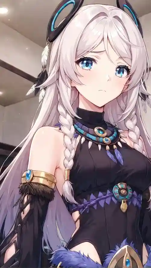 4k原神壁纸 - 少女 - 白发 - 臂环「哲风壁纸」