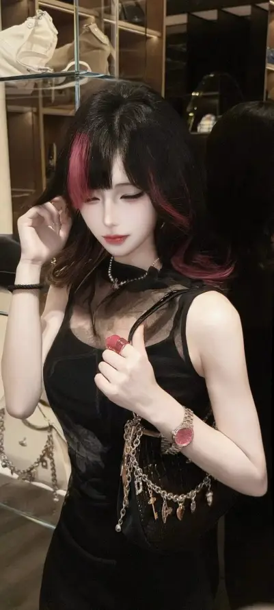 4k冷艳壁纸 - 卷发 - 红唇 - 美女「哲风壁纸」