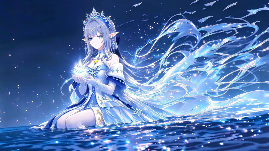 3k原神壁纸-女皇 - 星光-水面「哲风壁纸」