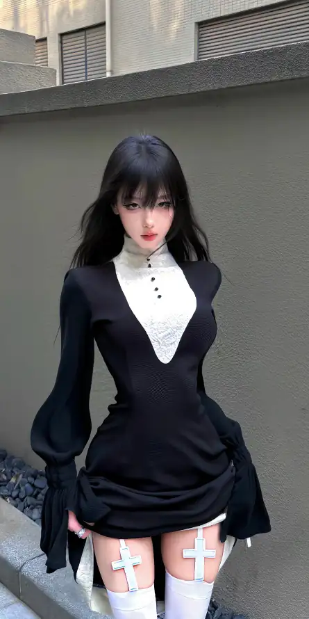 4k修女壁纸 - 少女 - 甜酷 - 白丝「哲风壁纸」