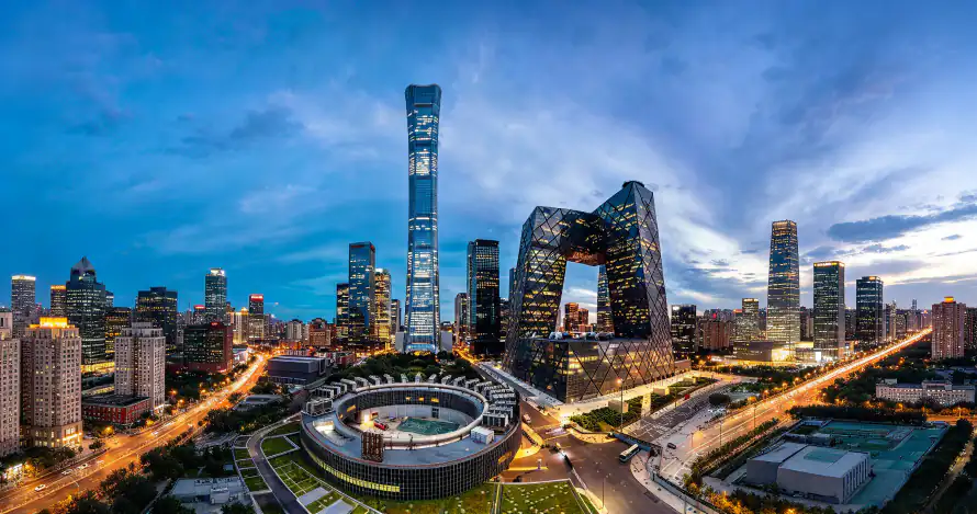 4k全景壁纸 - 黄昏 - 中国尊 - 高楼群「哲风壁纸」 4k全景壁纸 - 黄昏 - 中国尊 - 高楼群「哲风壁纸」