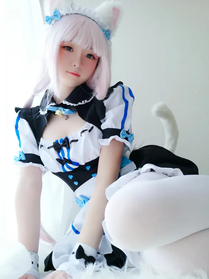 4k少女壁纸 - 猫尾 - 白丝 - 白发「哲风壁纸」