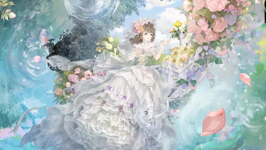 4k卷发壁纸 - 婚纱 - 少女 - 插画「哲风壁纸」