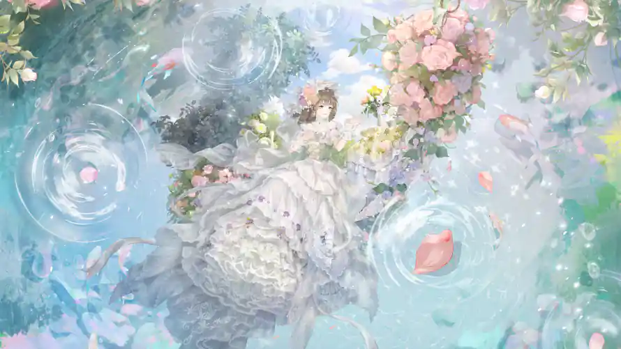 4k少女壁纸 - 暖暖 - 梦幻 - 水面「哲风壁纸」