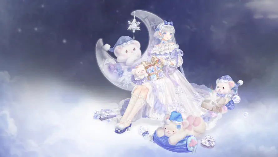 4k少女壁纸 - 弯月 - 星空 - 暖暖「哲风壁纸」