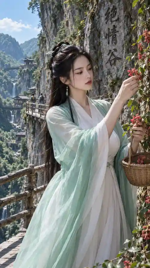 4k古风壁纸 - 山间 - 悬崖 - 情花「哲风壁纸」