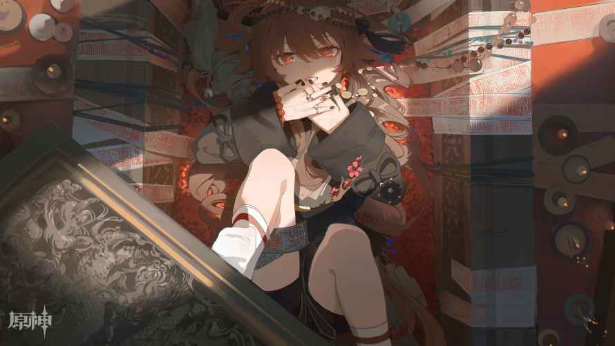 2k仰卧壁纸-红眼睛壁纸和黑发-动漫女孩免费下载「哲风壁纸」