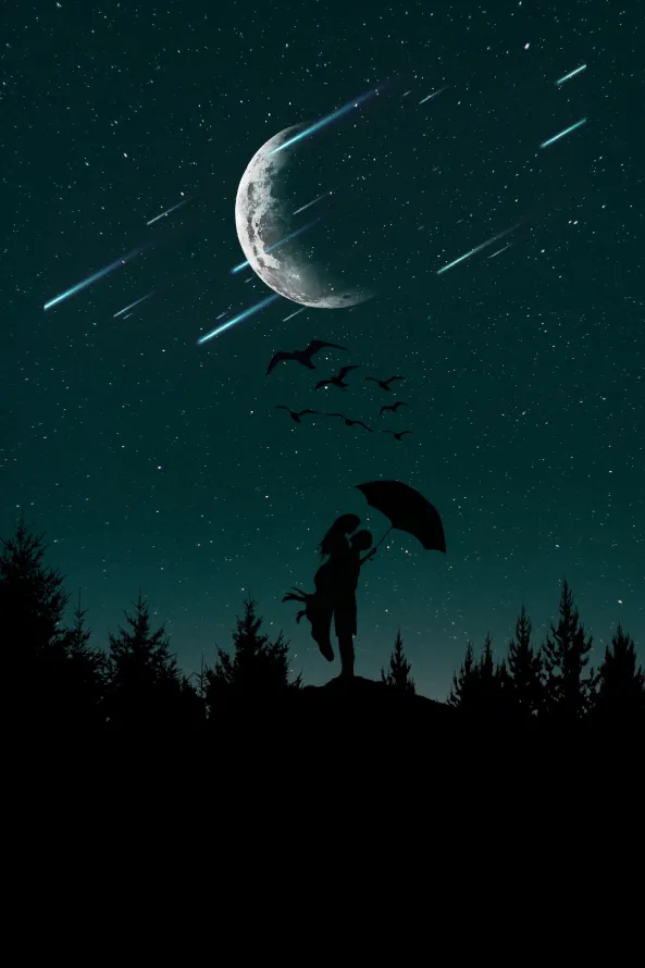 4k剪影壁纸 - 午夜 - 天空 - 星座「哲风壁纸」
