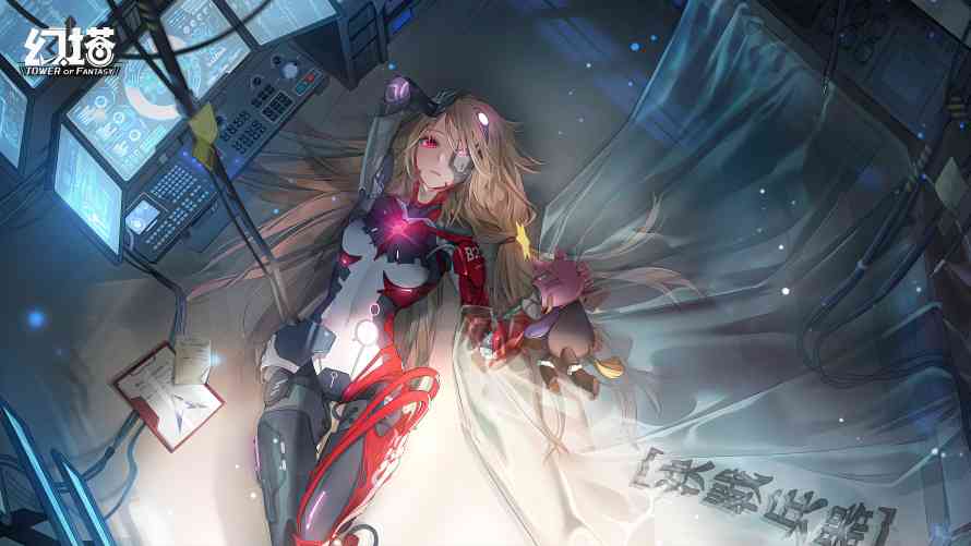 8k仰卧壁纸-动漫女孩与技术-幻想之塔壁纸分享「哲风壁纸」