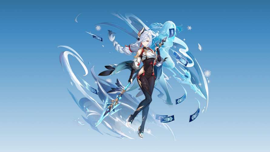 4k武器壁纸-动漫女孩和槊-原神冲击壁纸推荐「哲风壁纸」