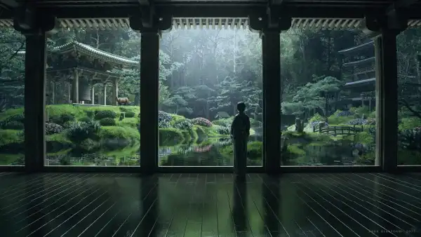4k寺庙壁纸-建筑学和树-虚幻引擎5壁纸分享「哲风壁纸」