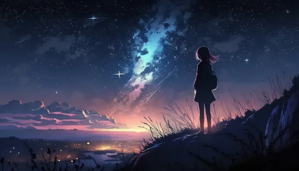 3k夜景壁纸-动漫女孩壁纸和景观-热门的壁纸「哲风壁纸」