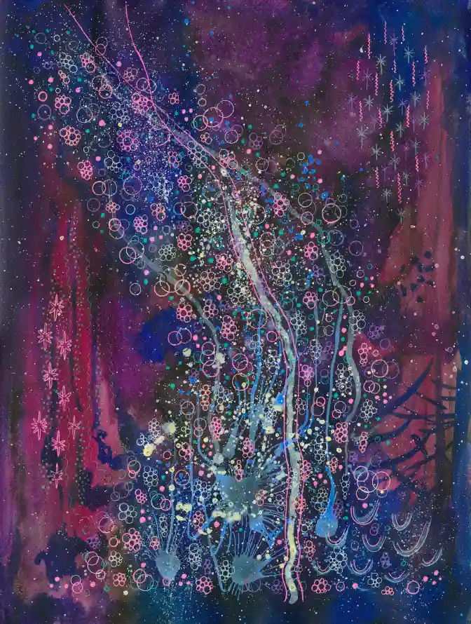 4k艺术壁纸 - 品红色 - 水彩画 - 紫色的「哲风壁纸」