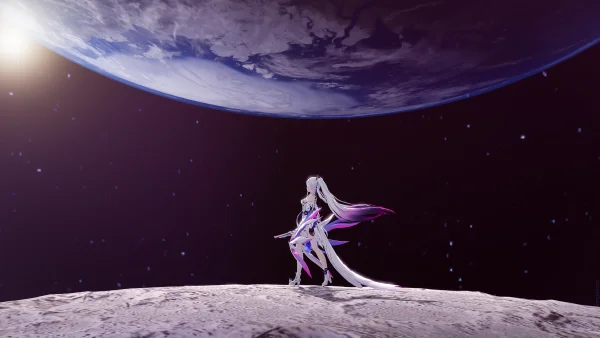 4k地球壁纸-崩坏冲击壁纸和星星-渐变头发热门的壁纸「哲风壁纸」