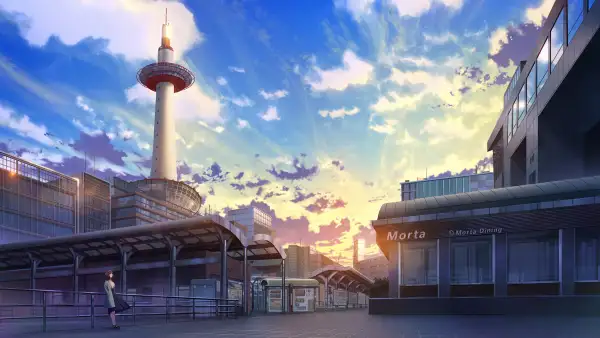 2k天空壁纸-动漫女孩与云-日本动画片壁纸分享「哲风壁纸」