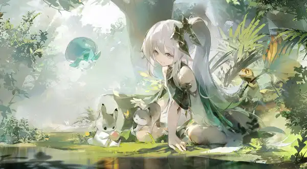 4k动物壁纸-尖耳朵壁纸和星眼-动漫女孩热门的壁纸「哲风壁纸」