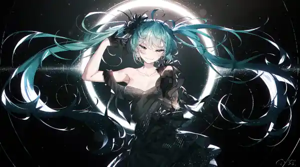 2k手套壁纸-双马尾与裙子-初音未来免费下载「哲风壁纸」