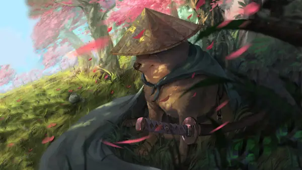 4k奇姆斯壁纸-武士刀和狗-壁纸推荐「哲风壁纸」