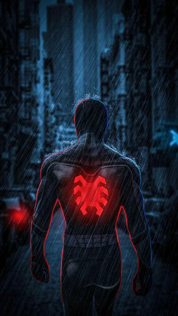 《超级英雄》手机壁纸-蜘蛛-人远离家乡-Spider-M黑白背景墙精选「哲风壁纸」