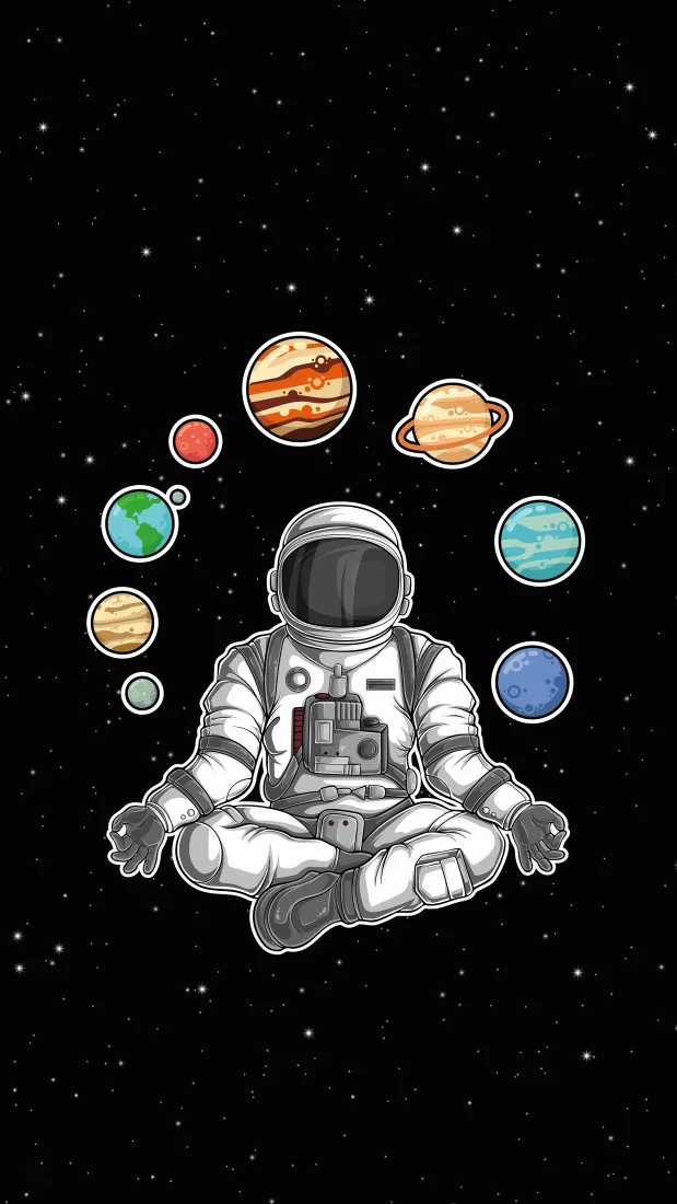 《手势》手机壁纸-宇航员背景-这个星星眼球-手势「哲风壁纸」