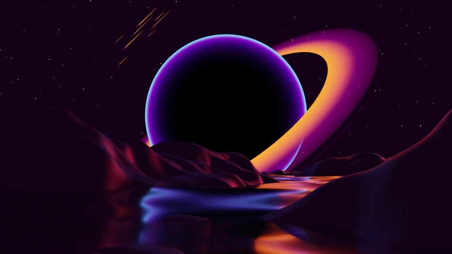 3k行星星眼壁纸-土星星眼背景-黑暗的-抽象的「哲风壁纸」