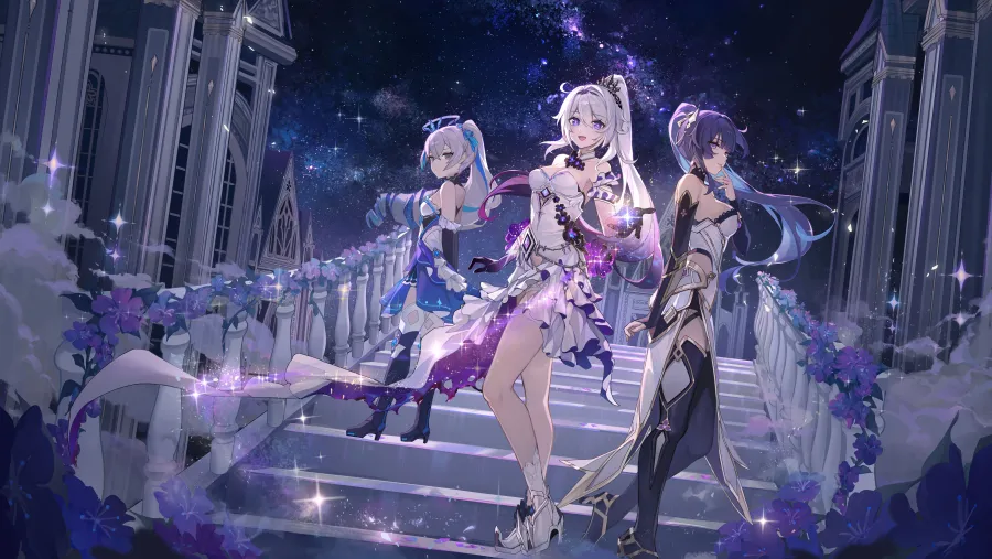 8k星星眼星星眼壁纸-城堡图片-花朵背景-夜晚「哲风壁纸」