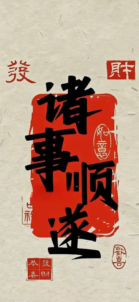 诸事顺遂手机壁纸-中华元素壁纸「哲风壁纸」