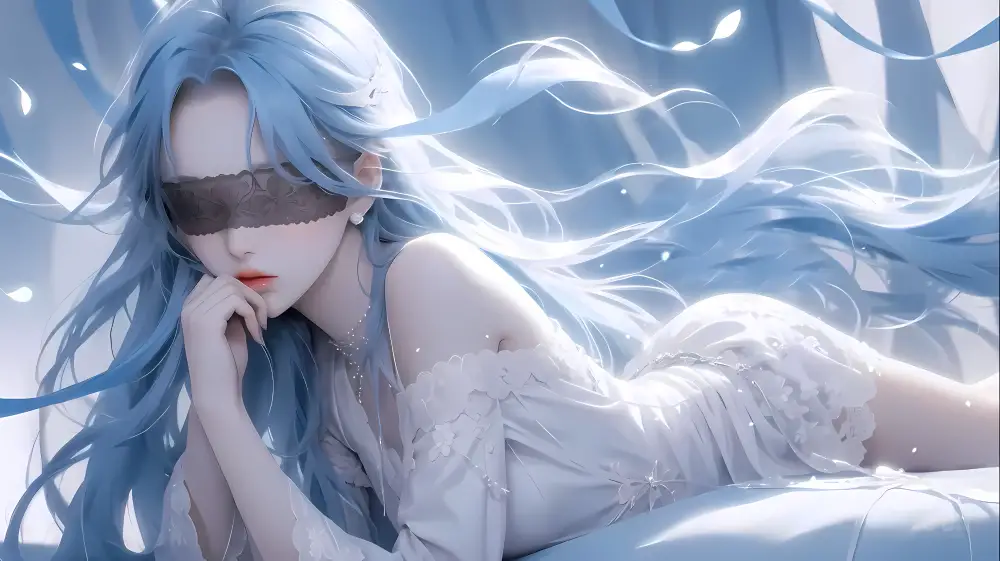 3kAI壁纸-眼罩壁纸-《美女》背景-蒙眼女孩「哲风壁纸」