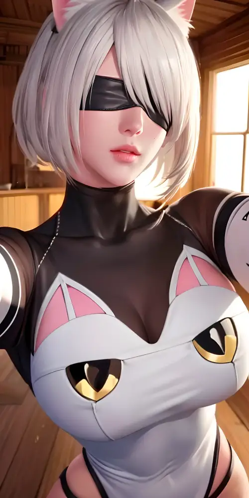 《AI》手机壁纸-制服背景-美女图片-蒙眼「哲风壁纸」