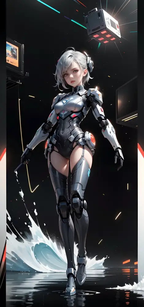 《AI》手机壁纸-美女壁纸-紧身衣壁纸-未来科技「哲风壁纸」