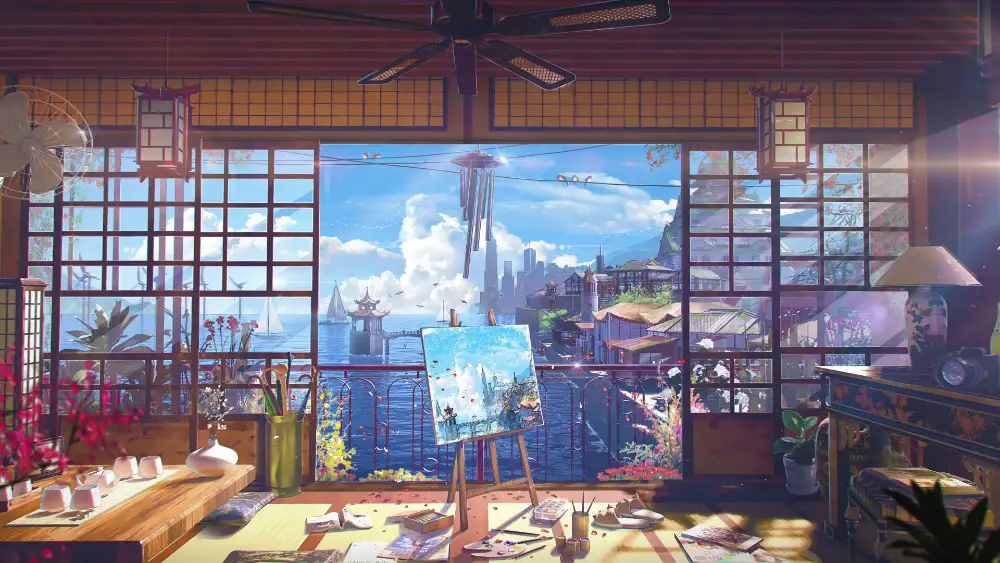 2k插画壁纸-绘画室背景-《热门的壁纸》「哲风壁纸」