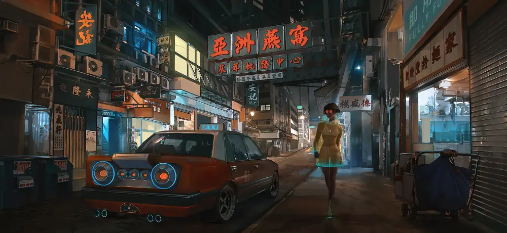 4k插画壁纸-香港旧街壁纸-《精选壁纸》「哲风壁纸」