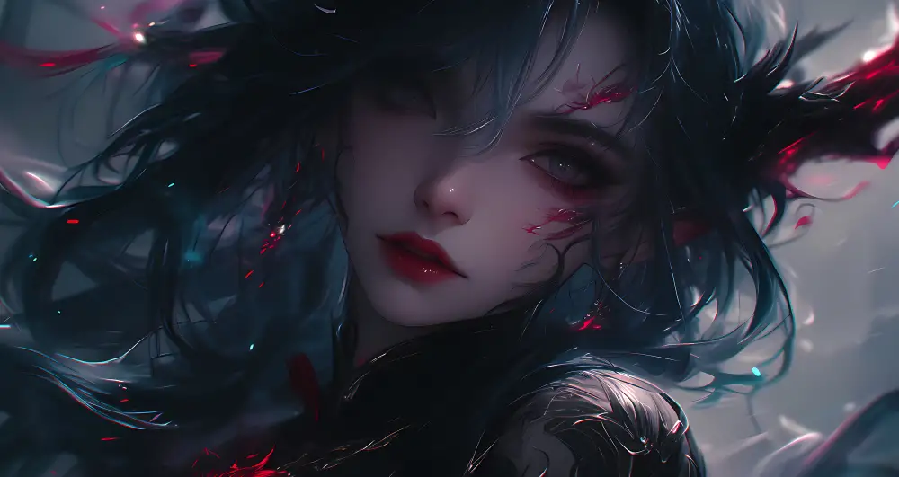 4k美女壁纸-美殇-《暗夜绿发色》「哲风壁纸」