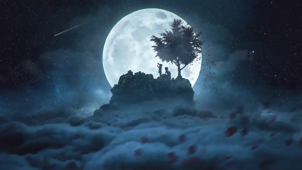 4k月亮壁纸-云图片-《夜色》「哲风壁纸」
