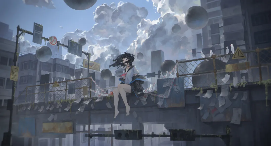 4k废墟壁纸-jk壁纸-《美腿》壁纸-大场景「哲风壁纸」