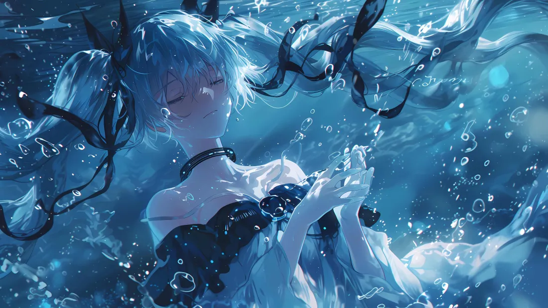 4k插画壁纸-溺/出水芙蓉背景-壁纸网站「哲风壁纸」
