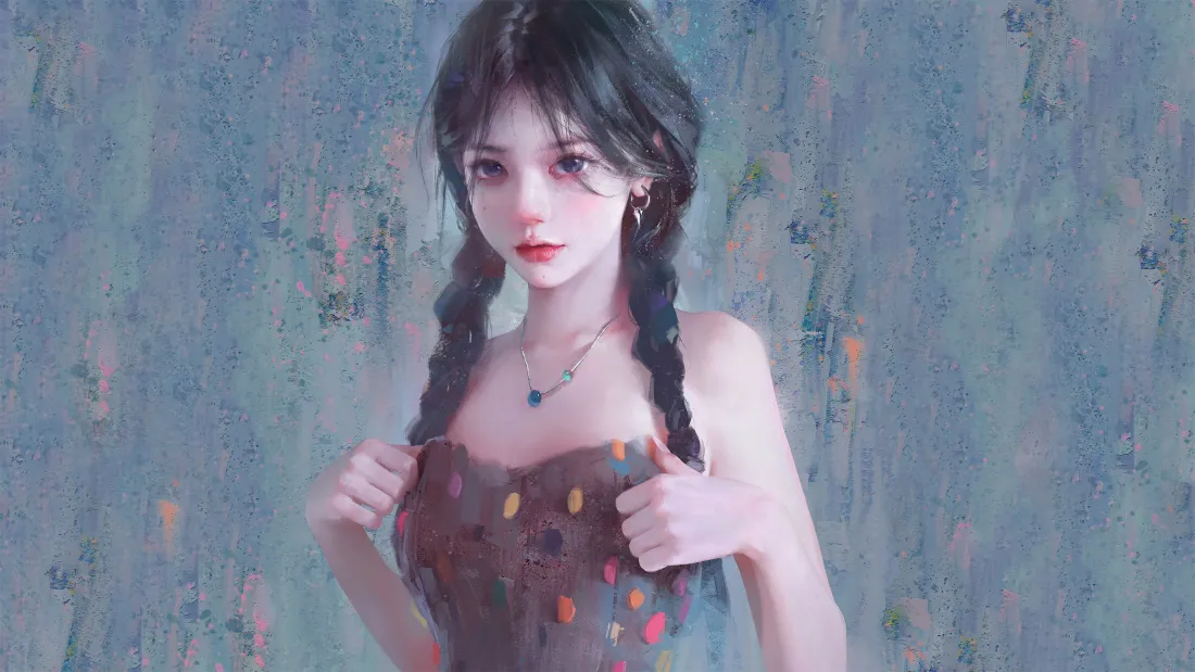 4k女孩壁纸-油画背景图片 - 美图合集「哲风壁纸」