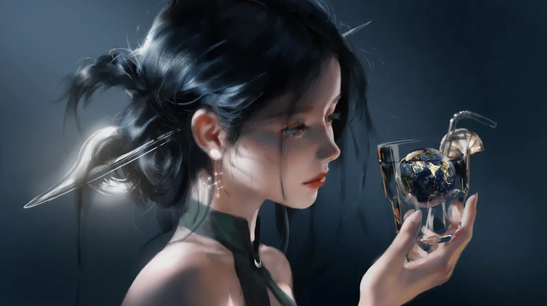 9k鬼刀壁纸-原画壁纸背景图片 - 风铃女孩「哲风壁纸」