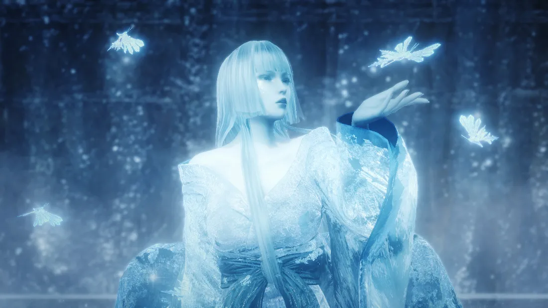 2k冰女壁纸-冰蝴蝶背景图片 - 冰雪美女「哲风壁纸」