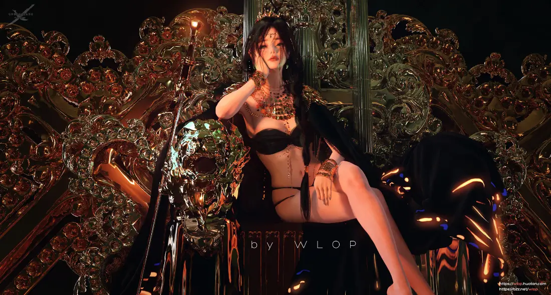 2kWLOP壁纸 - 插画美女背景图片 - 鬼刀风铃「哲风壁纸」
