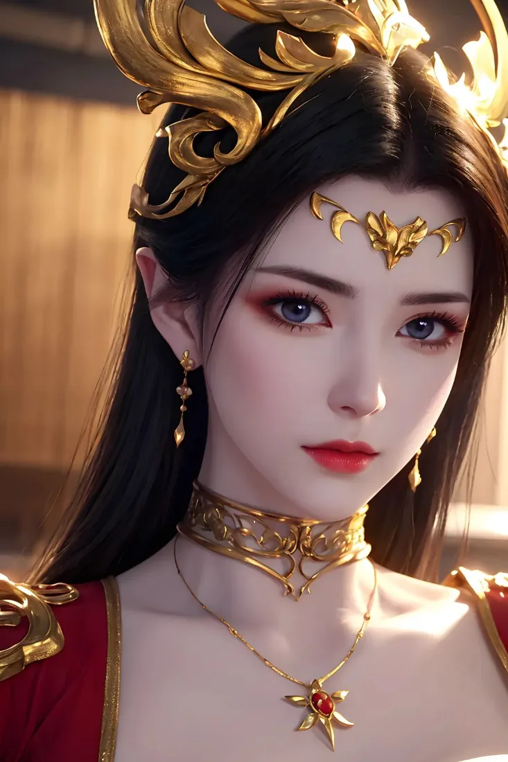 美杜莎女王壁纸｜金色配饰背景图片 - 精致华丽「哲风壁纸」
