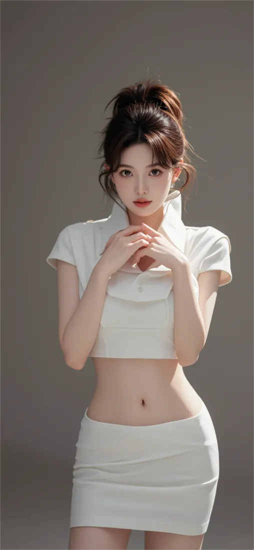 性感美女白色套装壁纸｜时尚背景图片 - 美女「哲风壁纸」